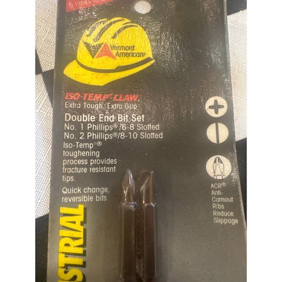 Vermont American double end bit set made in USA 1992 industrial - Picture 2 of 3